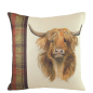 Preview: Cottage-Kissen ❤️ Highland Coos. Tartan