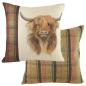 Preview: Cottage-Kissen ❤️ Highland Coos. Tartan