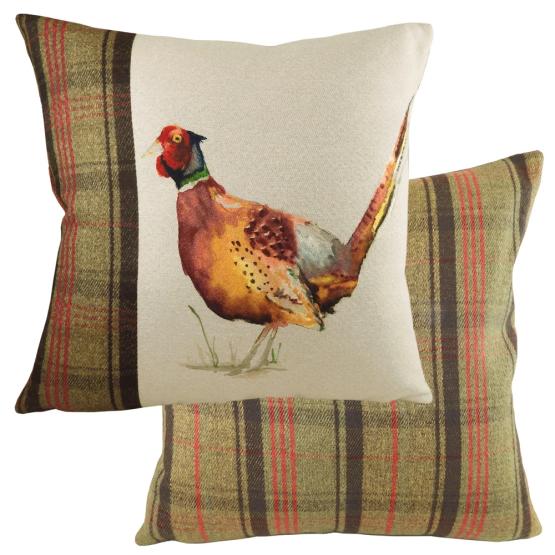 Cottage-Kissen ❤️ Fasan. Tartan