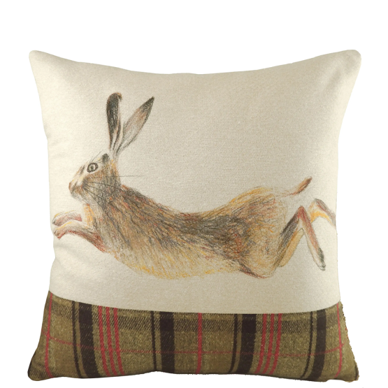 Cottage-Kissen ❤️ Hase. Tartan