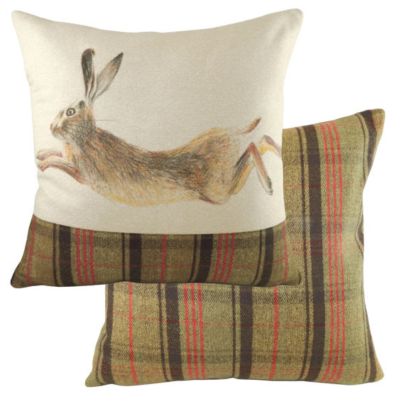 Cottage-Kissen ❤️ Hase. Tartan