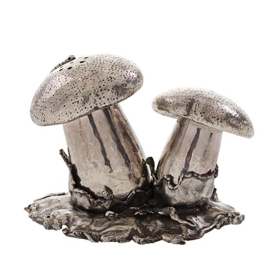 Salz- und Pfefferstreue "Pilze" aus Sterlingsilber