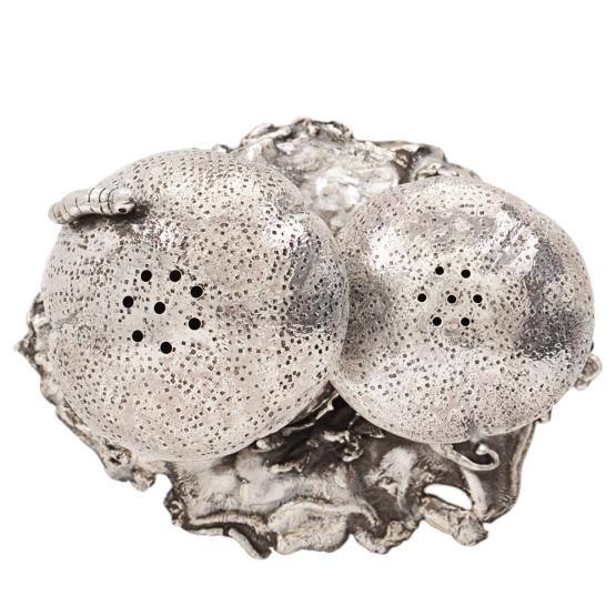 Salz- und Pfefferstreue "Pilze" aus Sterlingsilber