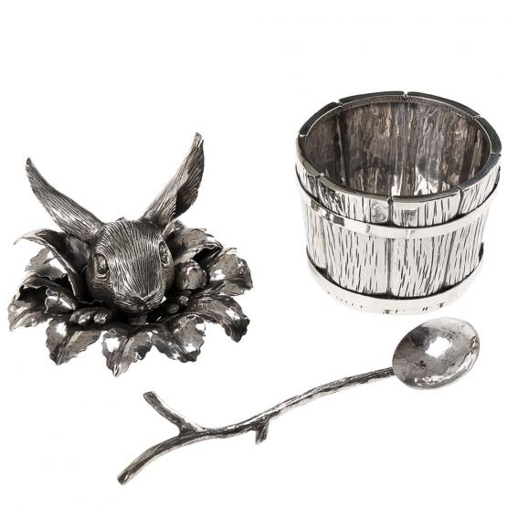 Zuckerdose "Hase" aus Sterlingsilber