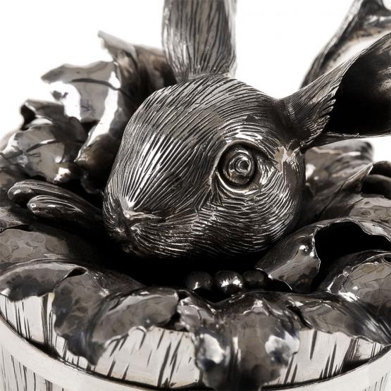 Zuckerdose "Hase" aus Sterlingsilber