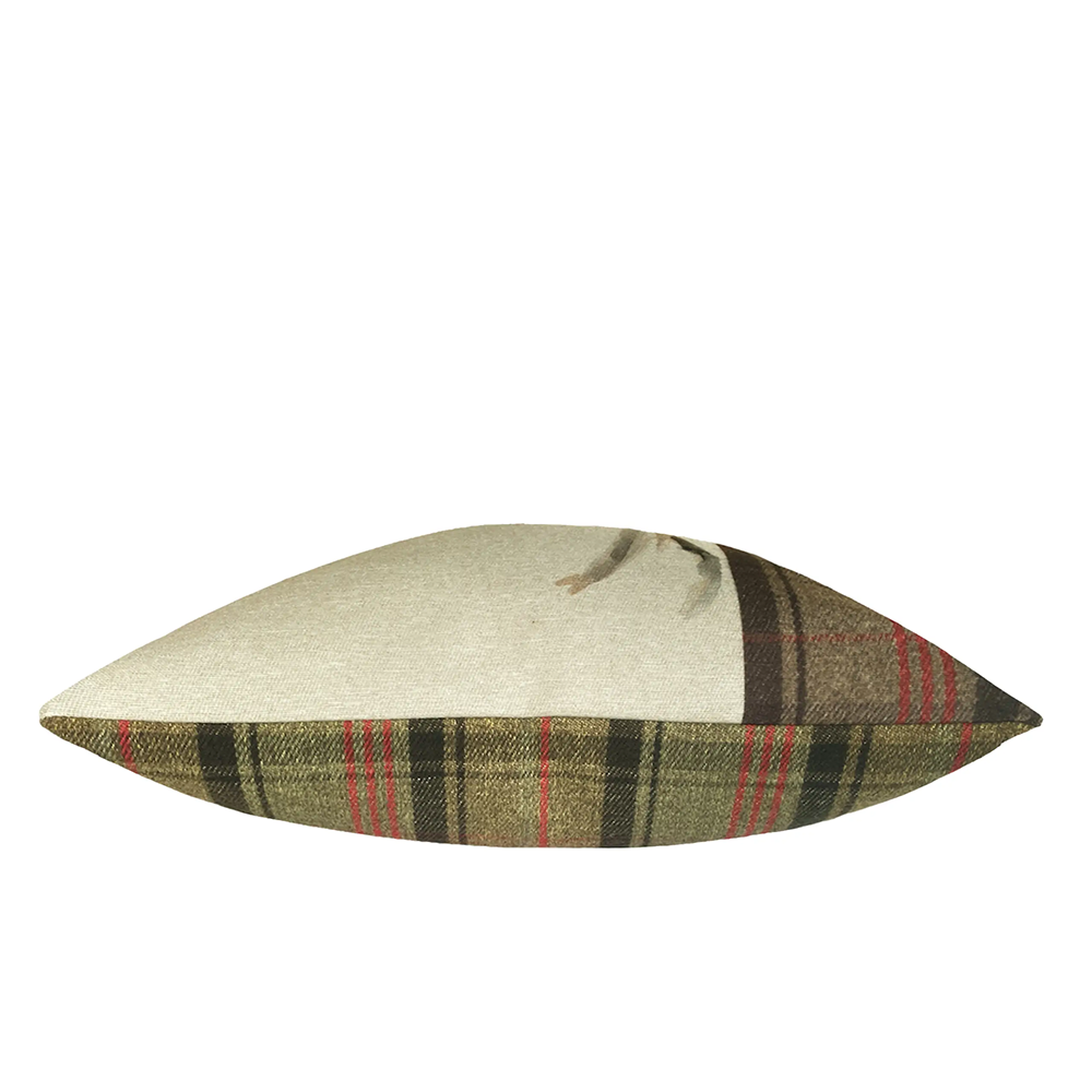 Cottage-Kissen ❤️ Hirsch. Tartan