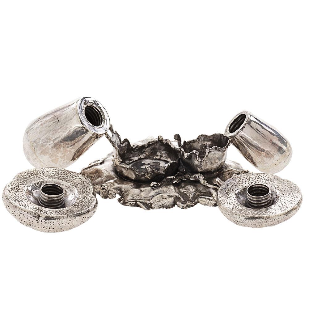 Salz- und Pfefferstreue "Pilze" aus Sterlingsilber